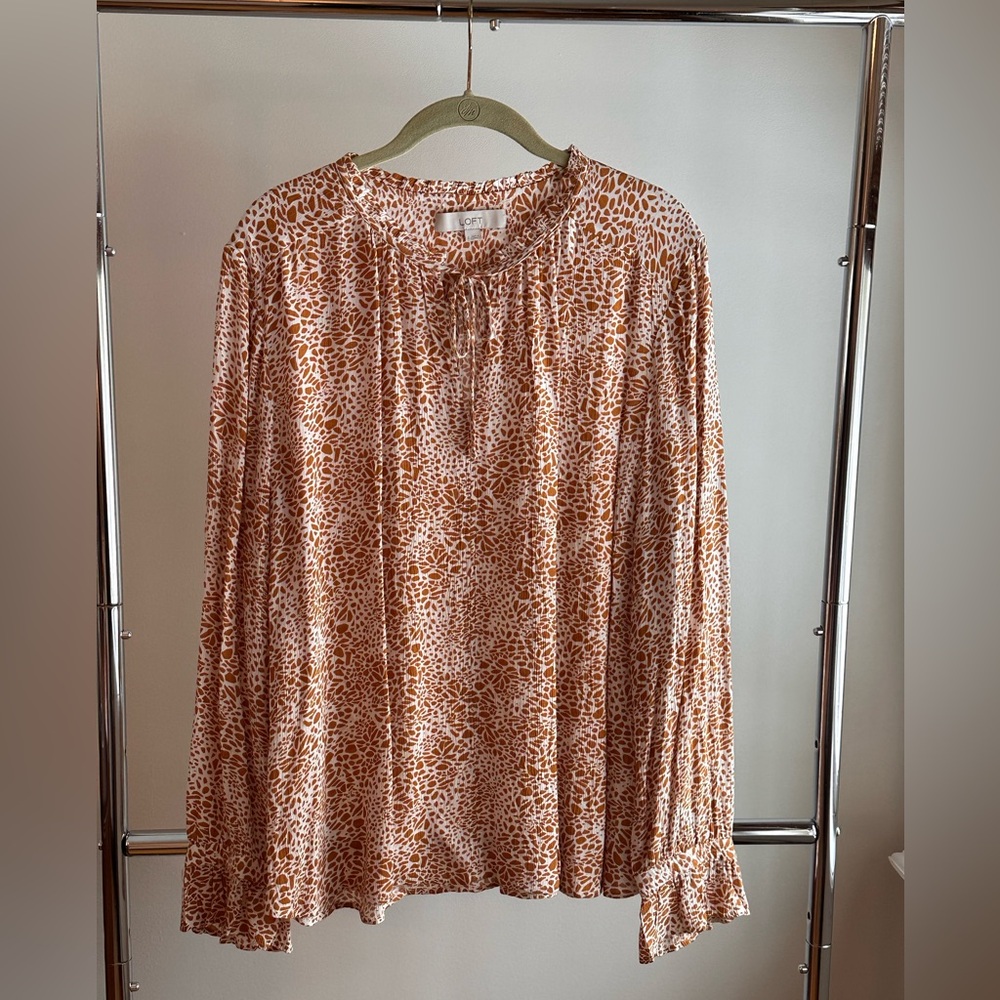 Loft ruffle cuff top